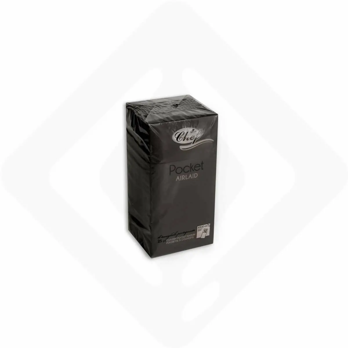 Tovagliolo POCKET LIGHT Nero, 40x40 cm - 32 x 25 pz