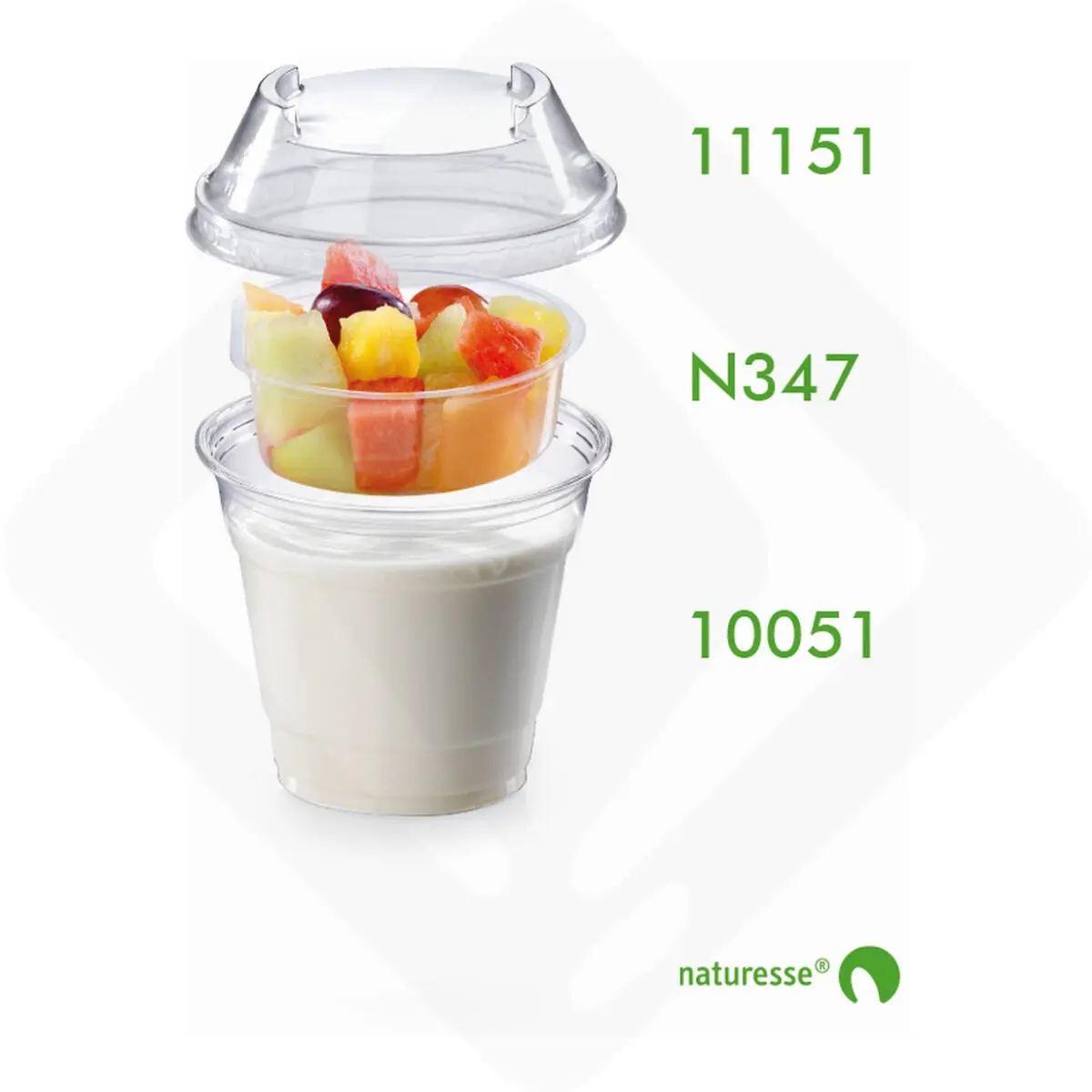 Dessert Cup PLA BIO Ø96mm, H75 mm, 320 ml (raso bocca) - 1'200 pz