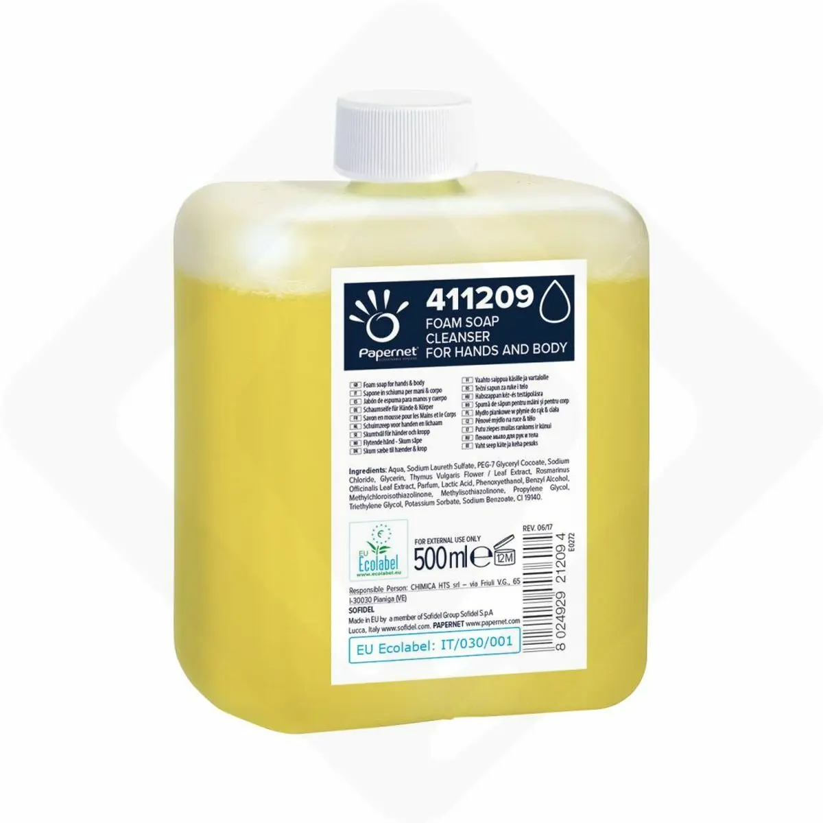 Papernet® Sapone Schiuma in Cartuccia - 12 x 500 ml
