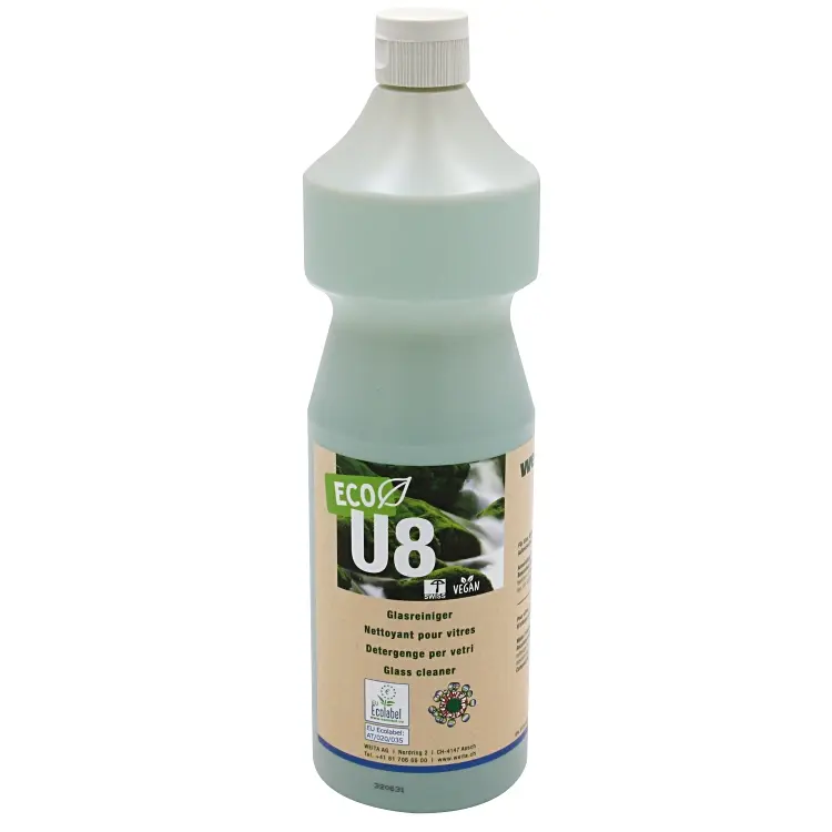 U8 ECO Glasreiniger für Glas, und Spiegel. rasch trocknend, in verschiedenen Grössen