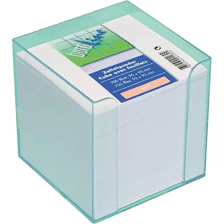 Büroline Zettelbox transparent90 x 90 x 90mm,700 Blatt weiss
