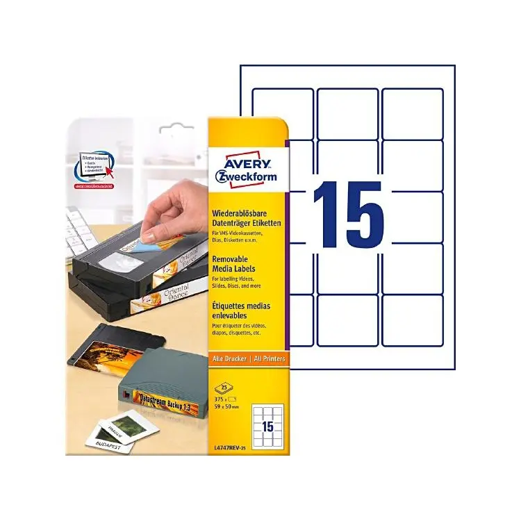 AVERY ZW. Zip-Disketten 59x50mm L4747REV2 375 Stück-
