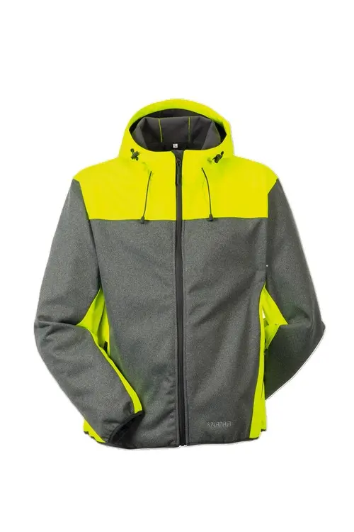 Softshelljacke Planam Kontrast in grau/gelb aus 100% Polyester