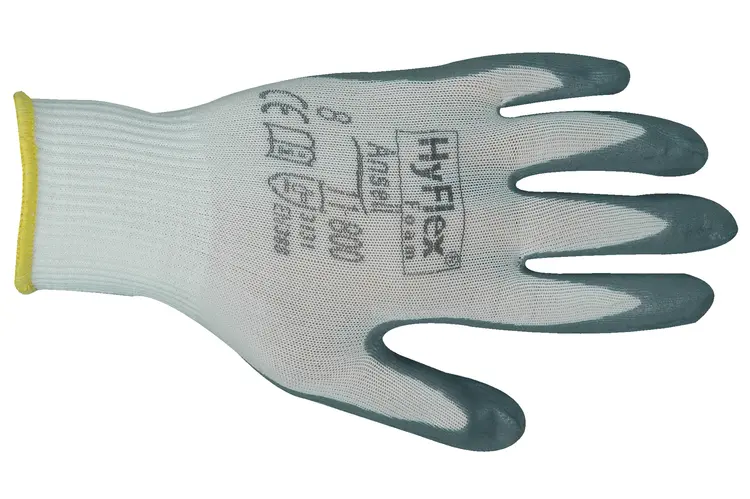 Schutzhandschuh Hyflex 11-800, 24cm weiss/grau aus Nylon/Nitrilschaum
