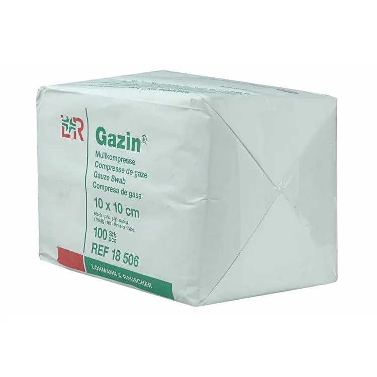 Mullkompressen Gazin® unsteril 10.0 x 10.0 cm 8-fach 17-fädig ohne RK 100 Stk.