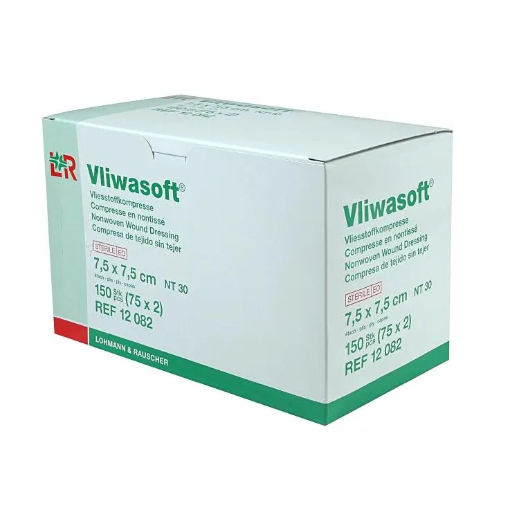 Vliwasoft® Weiche Vliesstoffkompressen steril 4-lagig/6-lagig in verschiedenen Grössen