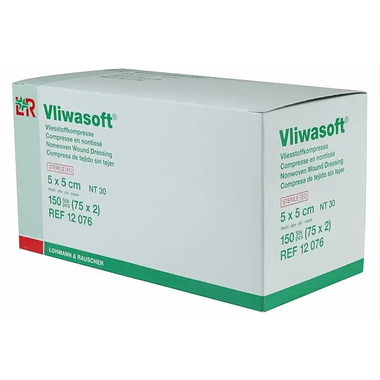 Vliwasoft® Weiche Vliesstoffkompressen steril 4-lagig/6-lagig in verschiedenen Grössen