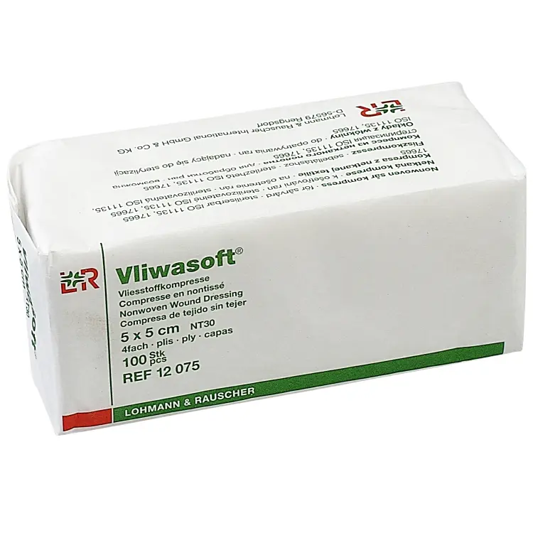 Vliwasoft® Weiche Vliesstoffkompressen unsteril 4-lagig/6-lagig in verschiedenen Grössen