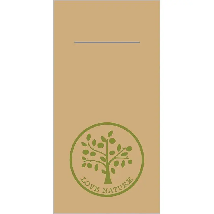 Pocket Napkins Mank Love Natur 40x40cm 1/8 Falz Linclass 4x75Stk.