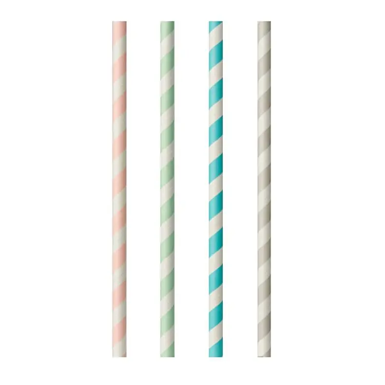 Trinkhalme PAPSTAR Stripes 20cm Ø 6 mm verschiedene Farben