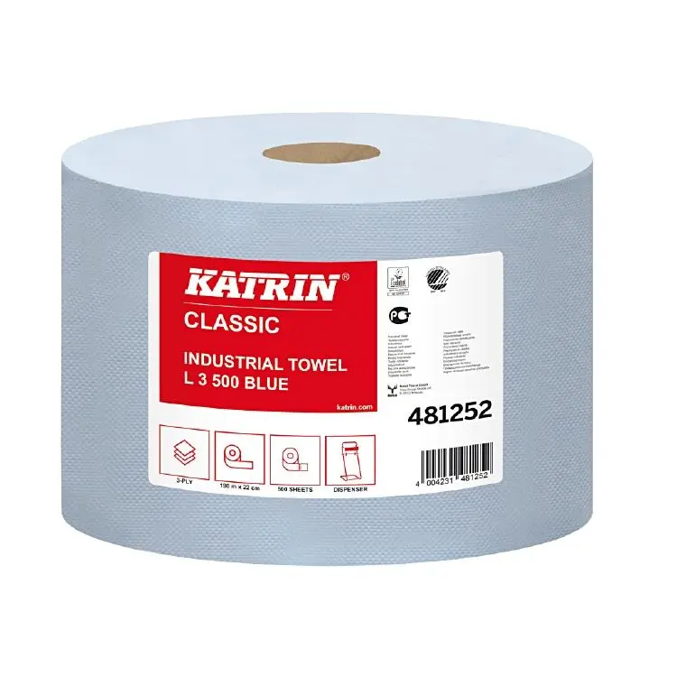 Katrin Classic Reinigungstuch Industrial L3, 3-lagig blau auf der Rolle à 500 Blatt