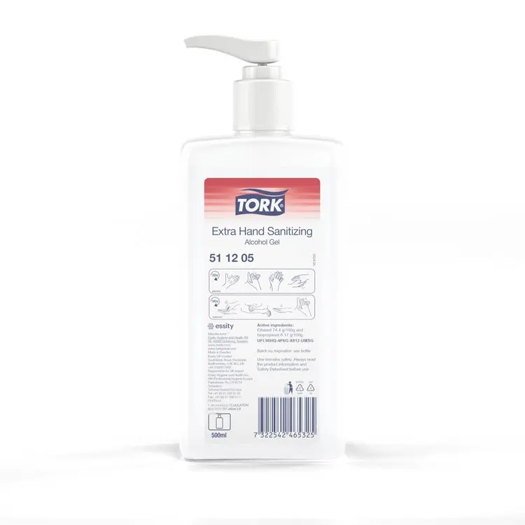 Händedesinfektionsgel Tork Extra weiss mit Alkohol, Karton à 8 Pumpflaschen à je 500 ml
