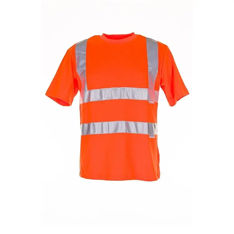 Warnschutz T-Shirt aus 90% Polyester und 10% Baumwolle in orange/silber Reflex