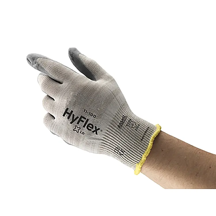 ESD-Schutzhandschuh HyFlex® 11-100 antimikrobiell mit Nitrilschaumbeschichtung, grau
