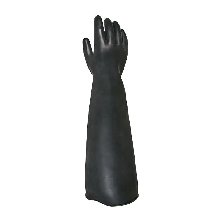 Chemikalienschutzhandschuh Sandblasting 561160 aus Latex schwarz nach Norm EN 421