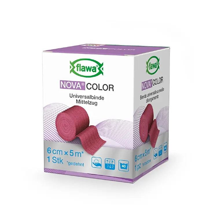 Flawa Nova Color 6cm x 5m dauerelastische Universalbinde in verschiedenen Farben