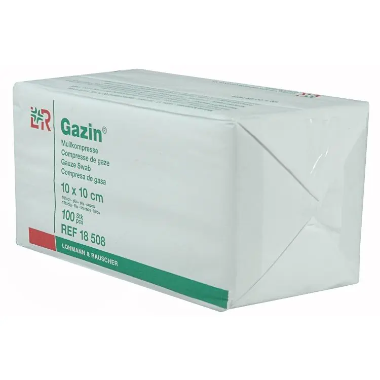 Mullkompressen Gazin® unsteril 10.0 x 10.0 cm 16-fach 17-fädig ohne RK 100 Stk.