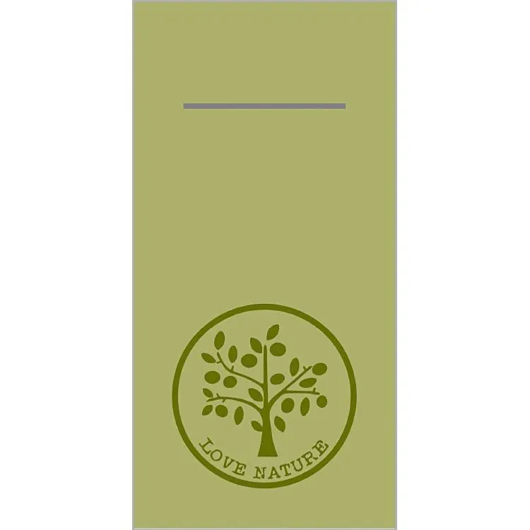 Pocket Napkins Mank Love Natur 40x40cm 1/8 Falz Linclass 4x75Stk.