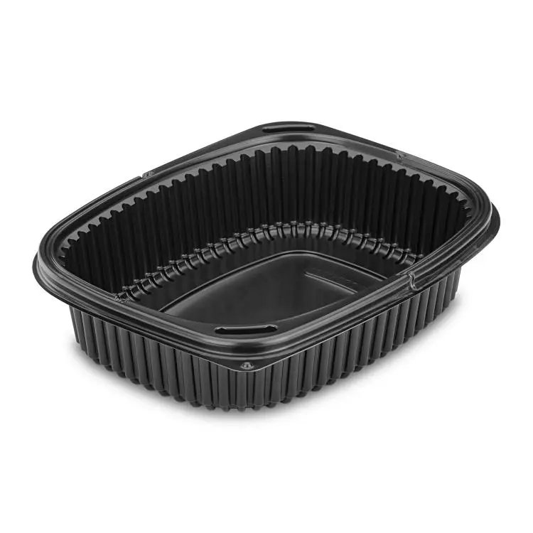 Take Away Schalen für die Mikrowelle, schwarz aus PP in verschiedenen Grössen