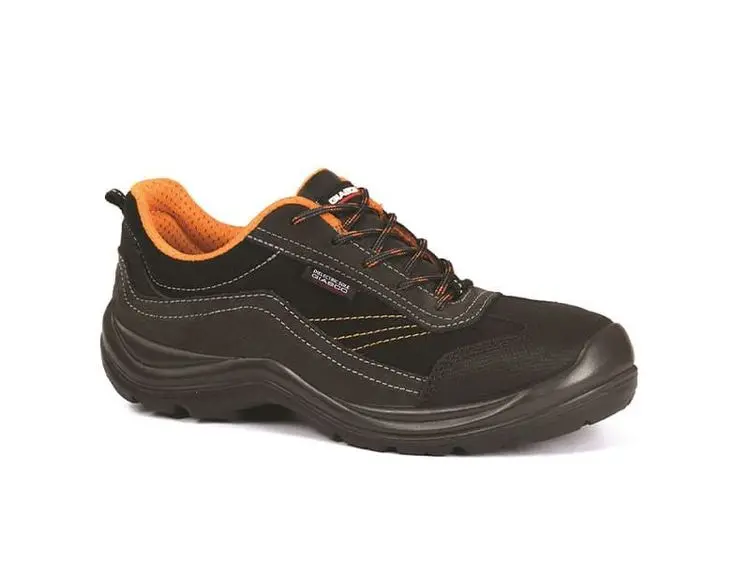 SB Arbeitsschuhe Giasco FRANKLIN aus Veloursleder / Textilmaterial, schwarz/orange