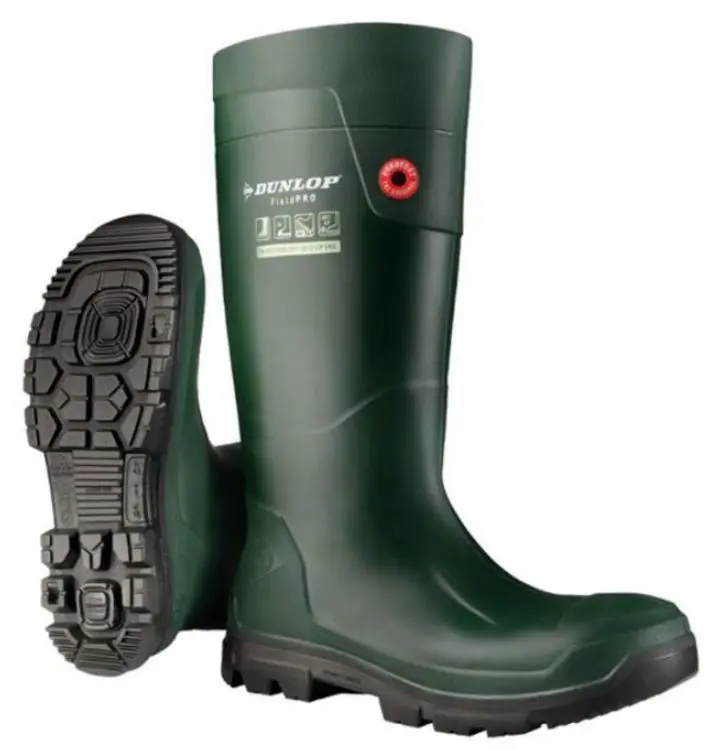S5 Sicherheitstiefel Dunlop Purofort FieldPro dunkelgrün Kappe und Zwischensohle Stahl