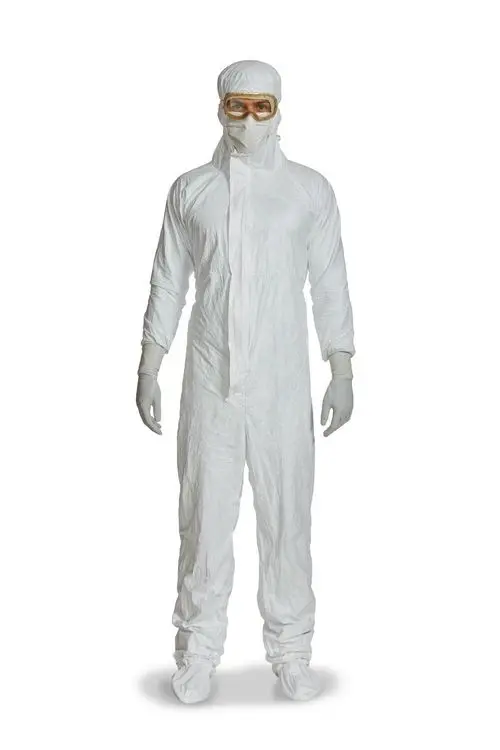 Anzug IsoClean ST IC193, KAT III, Typ 5B/6B weiss mit Kapuze und Überstiefel