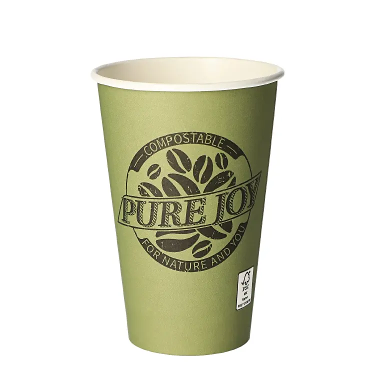Trinkbecher Pure Joy grün, Pappe, 0.3 Liter, Pack à 20 Stück