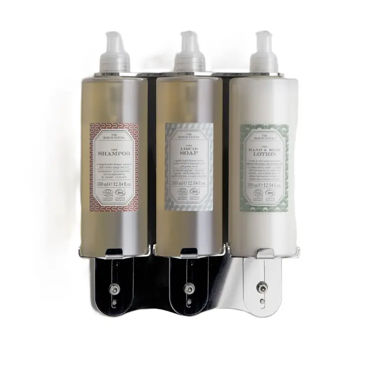 Wandhalter chrom für Pumpspender zum Kleben
