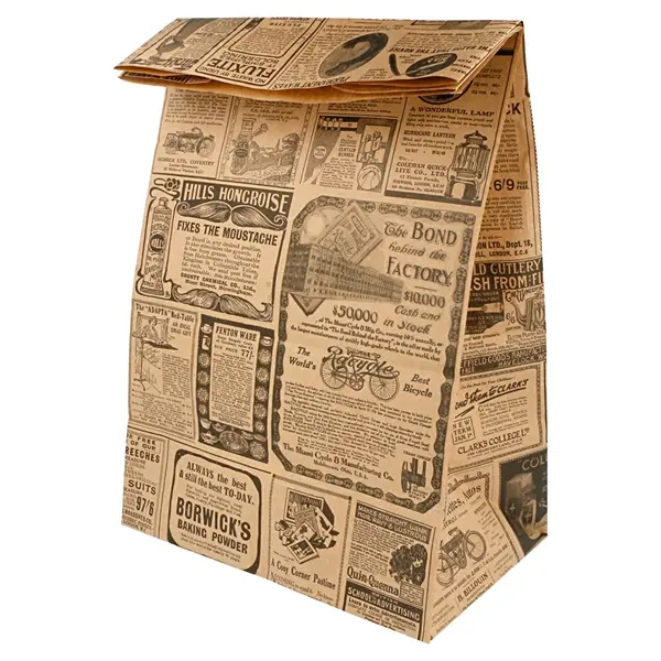 Klotzbodenbeutel braun Newspaper Kraftpap. 80g/m² ohne Henkel in diversen Grössen