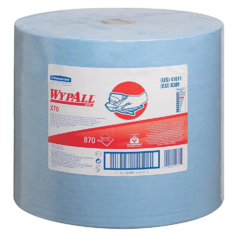 Wischtücher Wypall X70 blau Jumborolle mit 870 Tücher, 31.5 x 37 cm