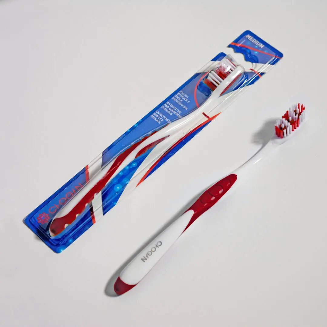 Medium Bristle Toothbrush (White/Red)