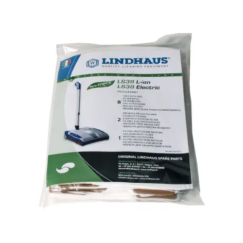 LS38 L-ION – LS38 Microfiber bag pckg (8 bags + 2 microfilters + 1 motor-protection filter)