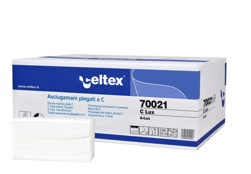 ASCIUGAMANI PIEGATI "C" CELTEX MICROGOFFRATO