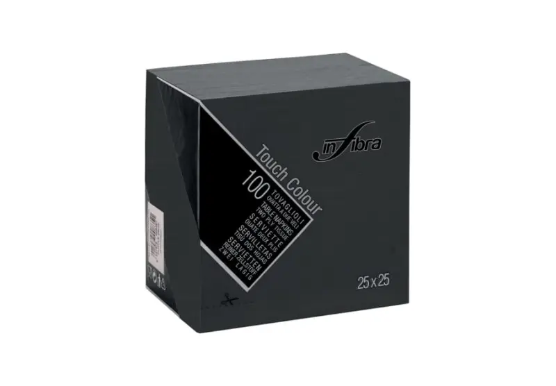 TOVAGLIOLI NERO TOUCH 25X25 PURA CELLULOSA